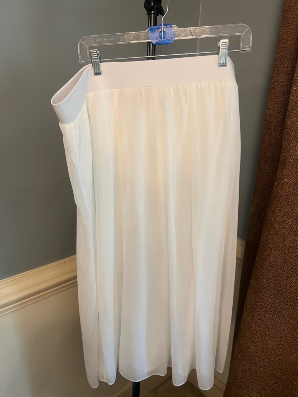 Ruby Rd. White Midi Chiffon Skirt